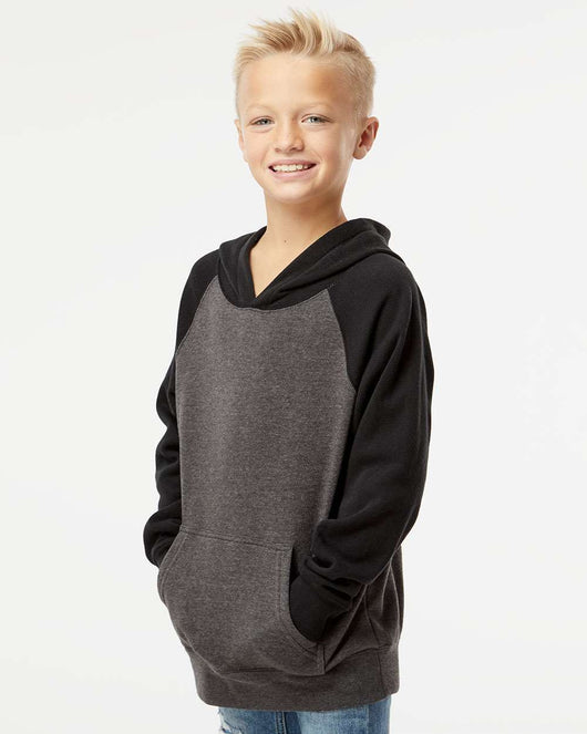 Youth Lightweight Special Blend Raglan Hooded Sweatshirt PRM15YSB - Sweatshirts & Hoodies