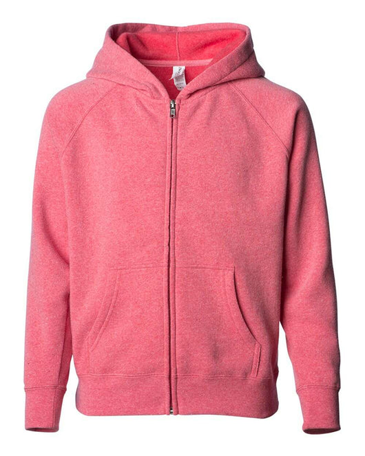 Youth Lightweight Special Blend Raglan Zip Hood PRM15YSBZ - Pomegranate / XS - Sweatshirts & Hoodies