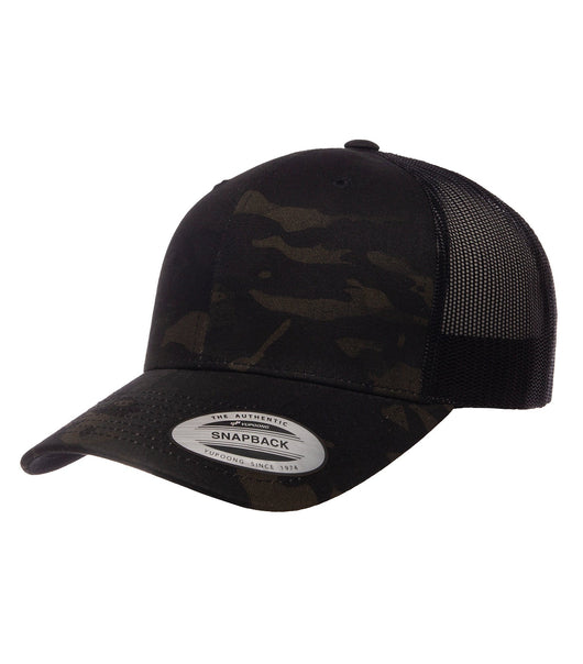 YUPOONG® YP CLASSICS® RETRO TRUCKER CAP - ATC6606 - Black/Black - Hats