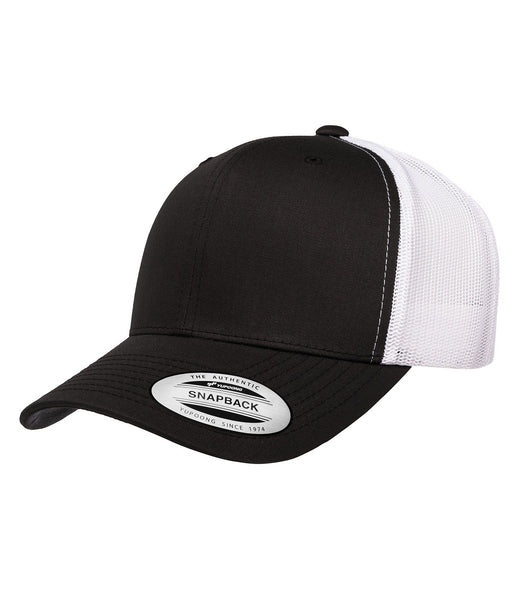 YUPOONG® YP CLASSICS® RETRO TRUCKER CAP - ATC6606 - Black/White - Hats