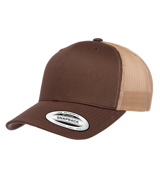YUPOONG® YP CLASSICS® RETRO TRUCKER CAP - ATC6606 - Brown/Khaki - Hats