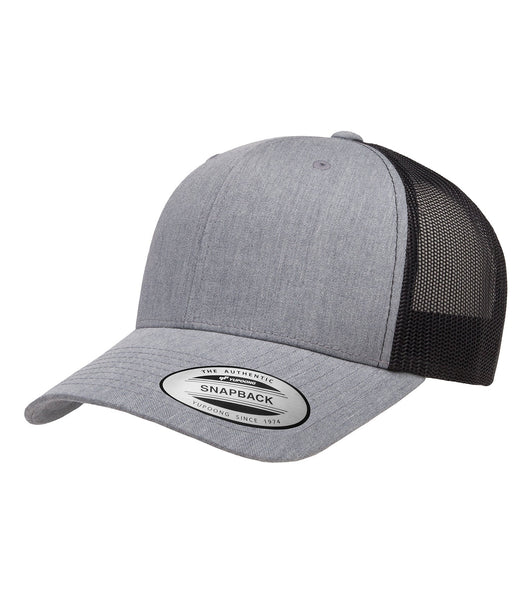 YUPOONG® YP CLASSICS® RETRO TRUCKER CAP - ATC6606 - Heather/Black - Hats