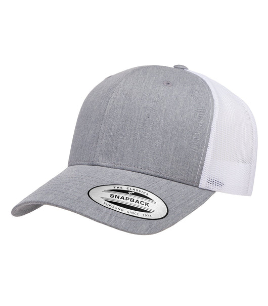 YUPOONG® YP CLASSICS® RETRO TRUCKER CAP - ATC6606 - Heather/White - Hats