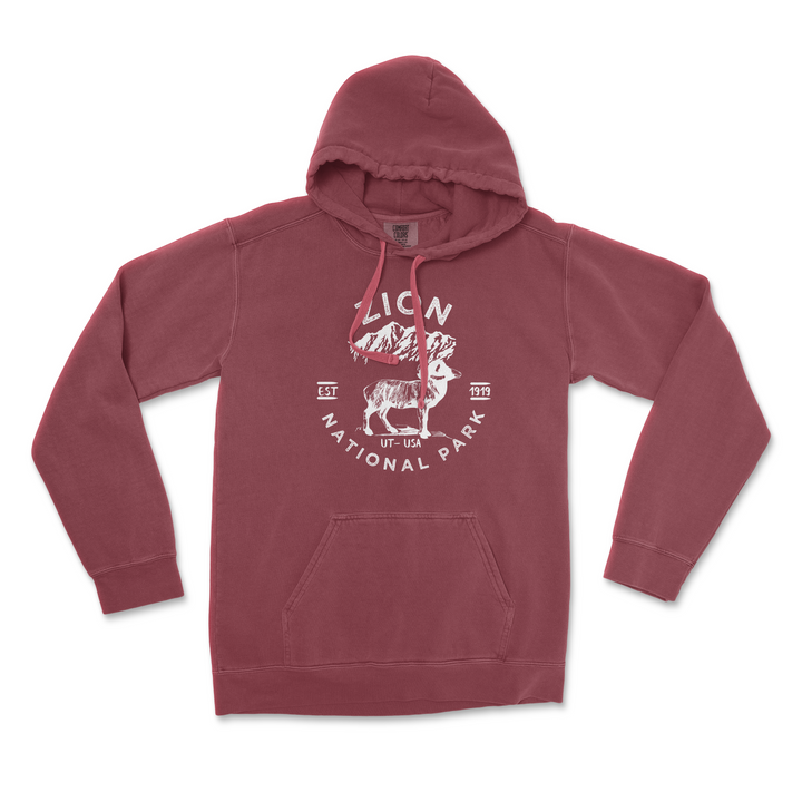 Zion National Park Comfort Colors Hoodie - S / Crimson - hoodie