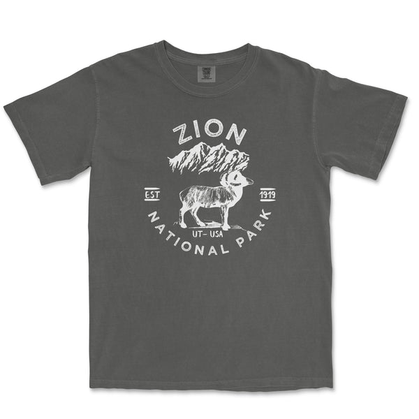 Zion National Park Comfort Colors T Shirt - S / Pepper - tshirt