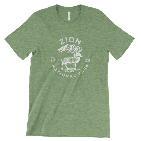 Zion National Park T shirt - S / Heather Green - tshirt