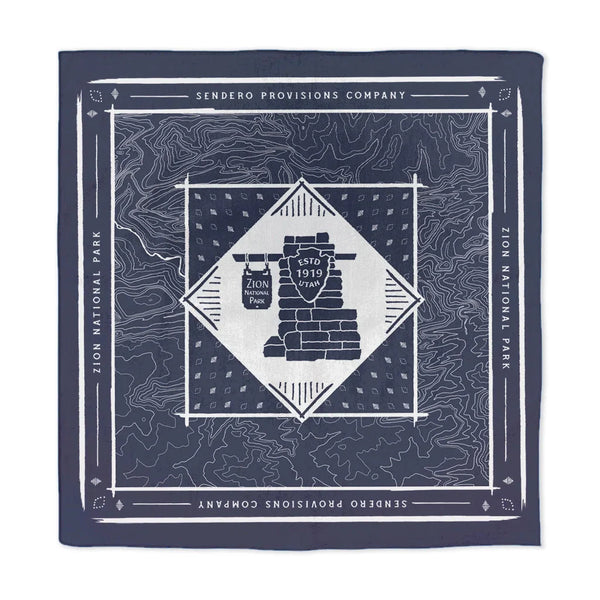 Zion National Park Topo Bandana - bandana