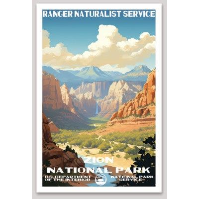 Zion National Park WPA Sticker Large - sticker