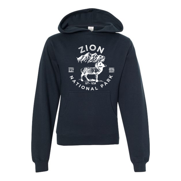 Zion National Park Youth Hoodie Sweatshirt - S / Navy - hoodie