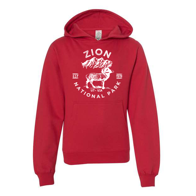 Zion National Park Youth Hoodie Sweatshirt - S / Red - hoodie